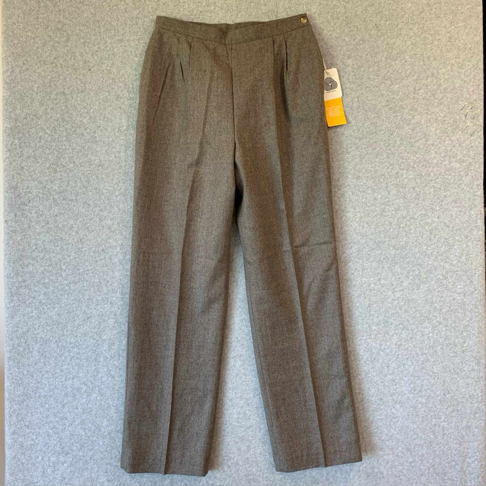 Michael Stevens 100% Wool Women’s Pants Slacks Gray Brown Sz 16 Pleated VTG USA